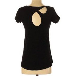 Left Of Center Anthropologie cut-out asymmetric T'